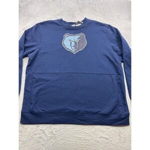 NBA Memphis Grizzlies Crewneck Sweatshirt Mens 2XL Navy Blue Logo Pullover NEW